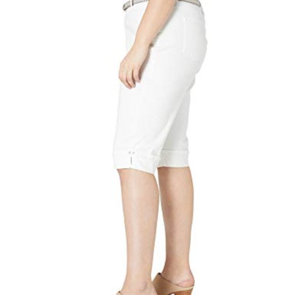 *Gloria Vanderbilt White Belted Skimmer Crop Pants - Picture 5 of 6